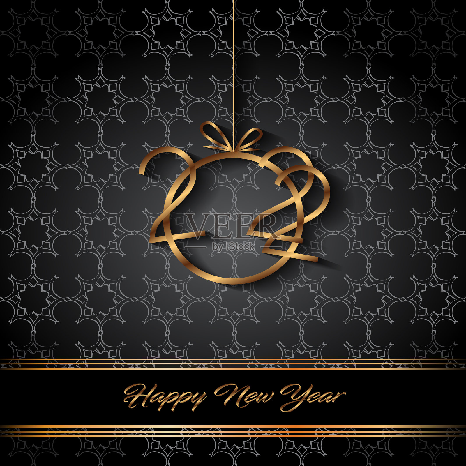 2022年新年快乐背景插画图片素材