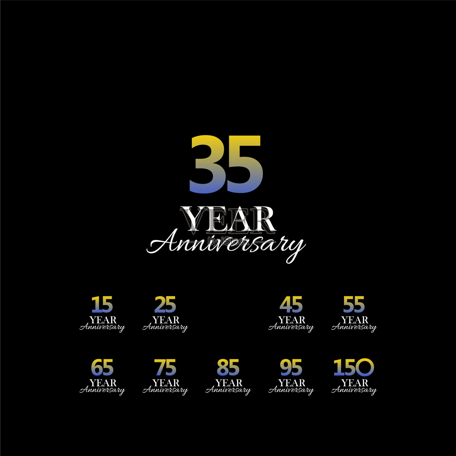 周年纪念集精美的模板设计插画图片素材