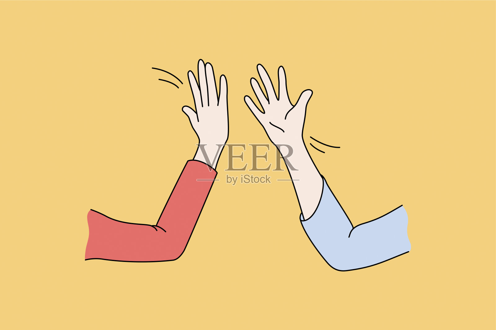 给予五和问候概念插画图片素材