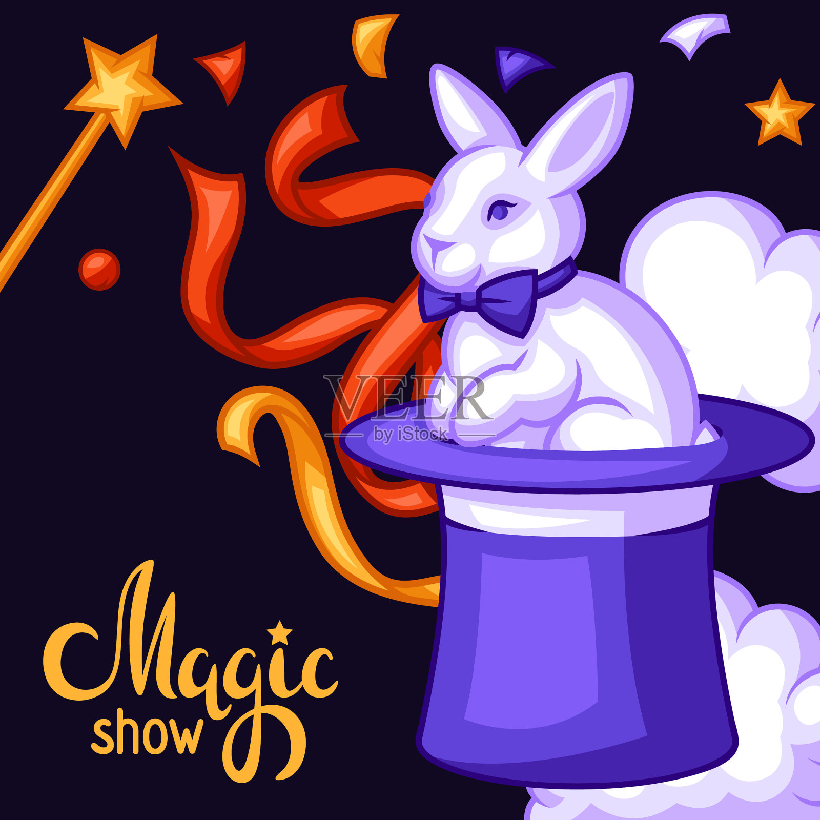 魔术师背景与魔术物品魔术师插画图片素材