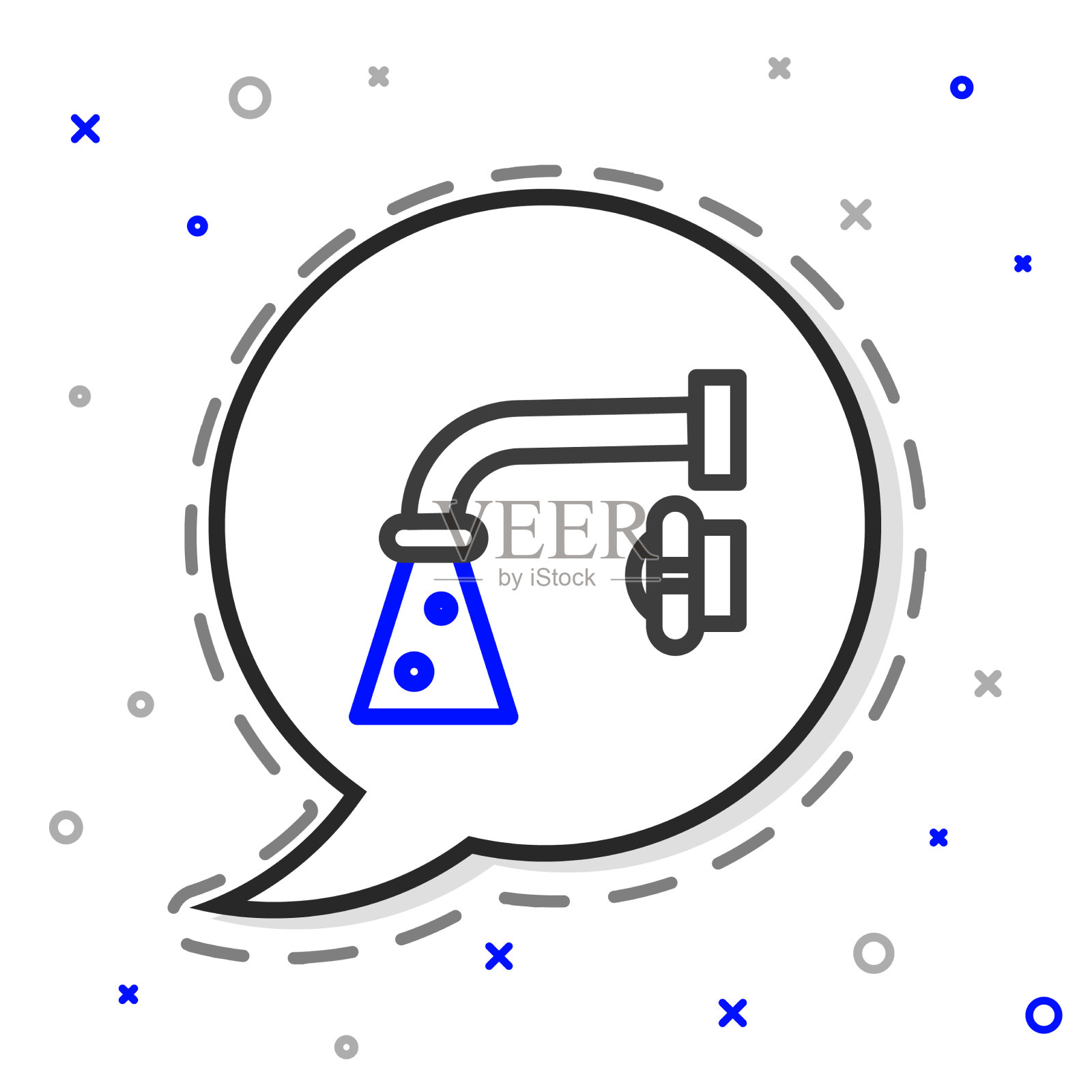 线水龙头图标隔离在白色背景插画图片素材