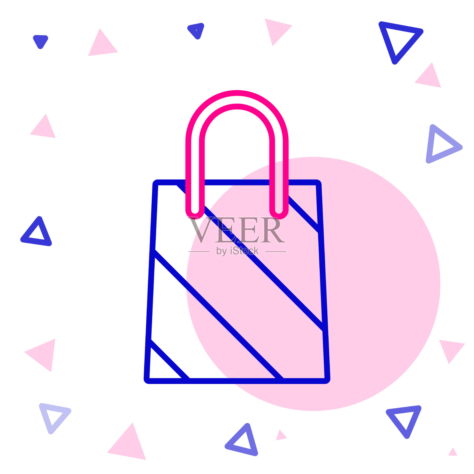 行圣诞纸购物袋图标孤立插画图片素材