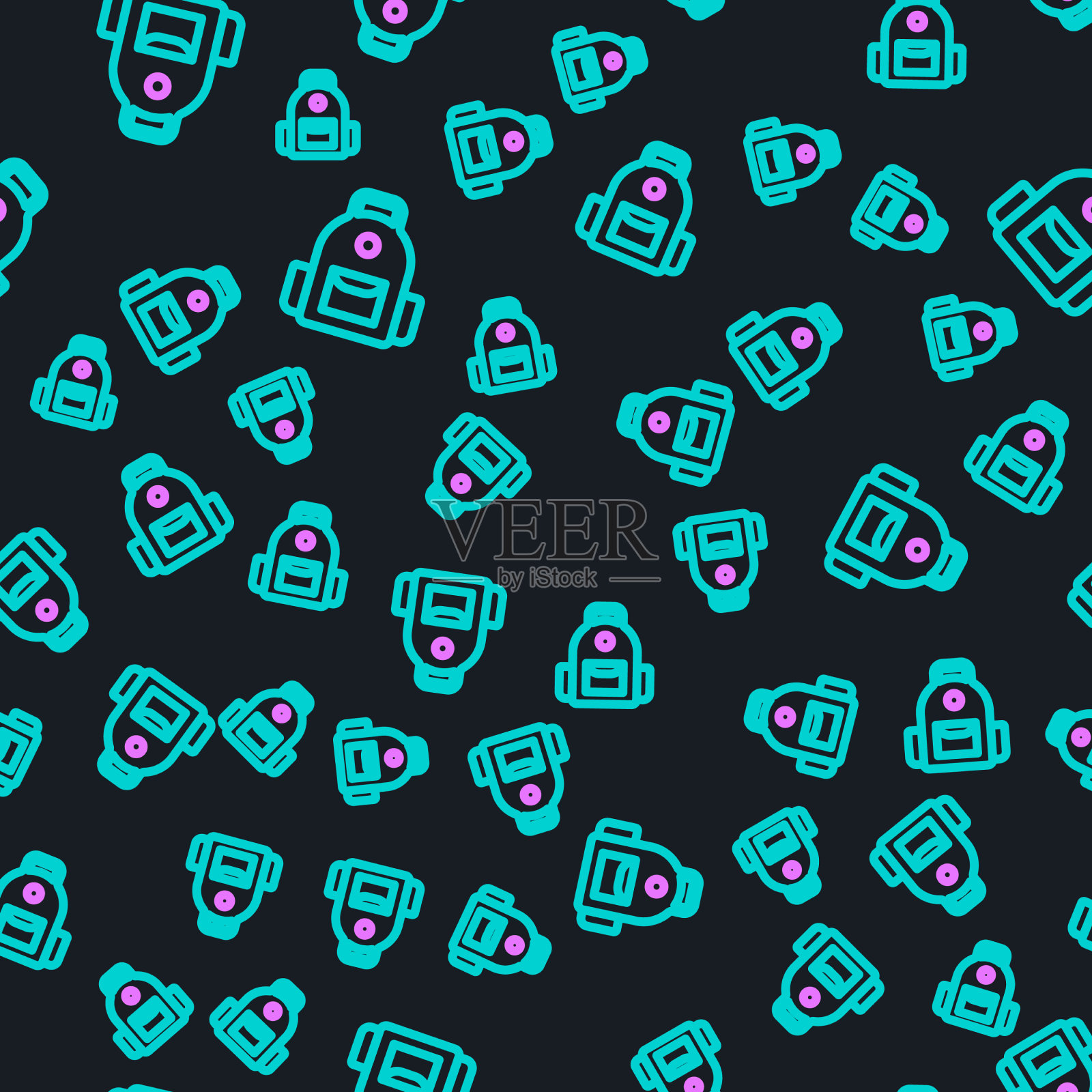 行学校双肩包图标隔离无缝插画图片素材