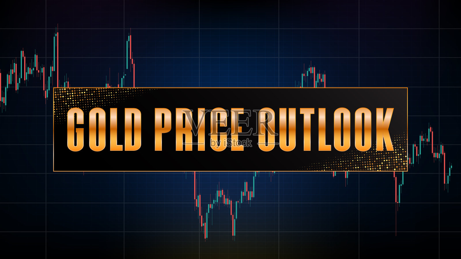 黄金在线期货未来技术背景及成交量指标图插画图片素材