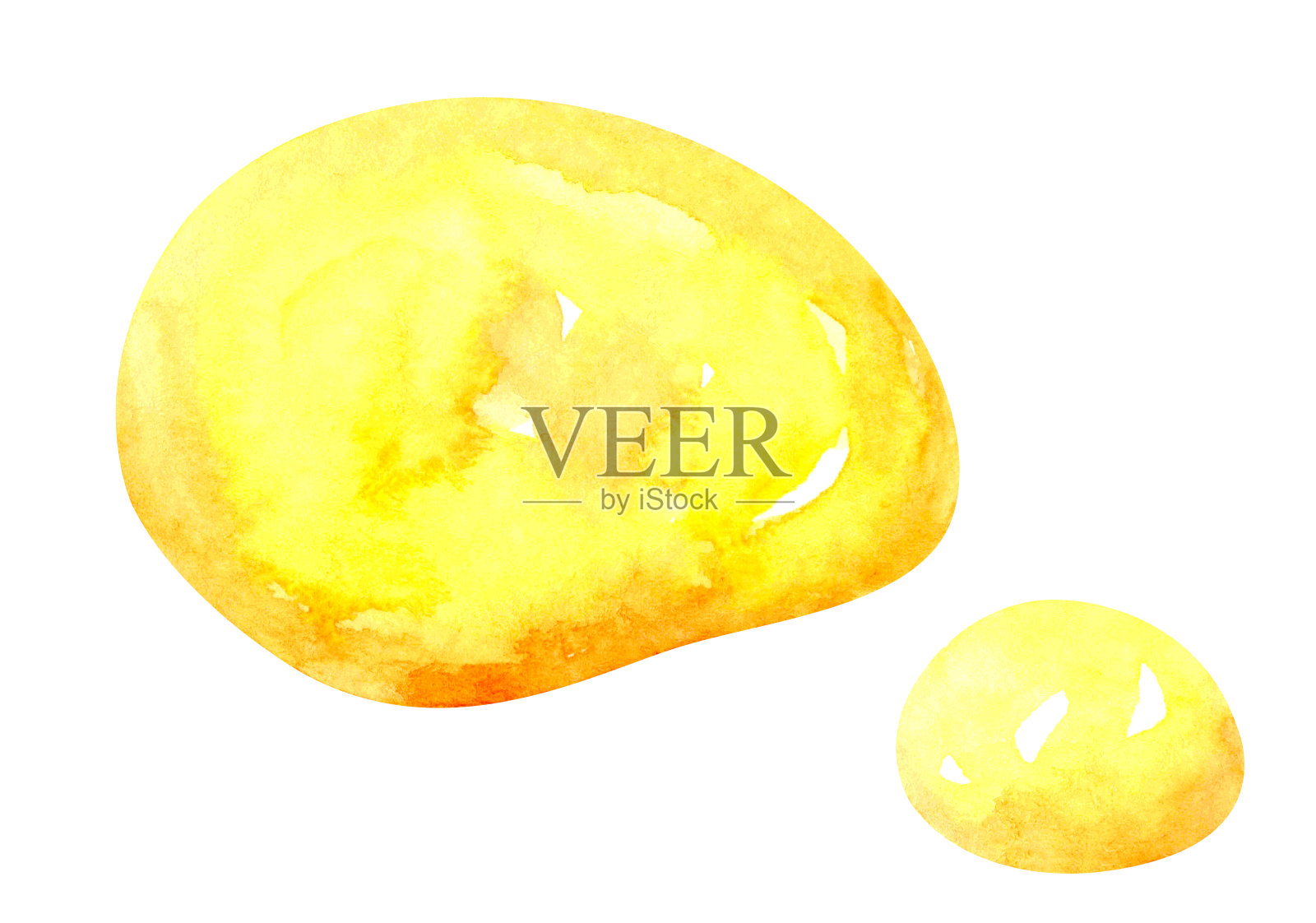 水彩蜜滴、水彩焦糖流、黄金液滴插画图片素材