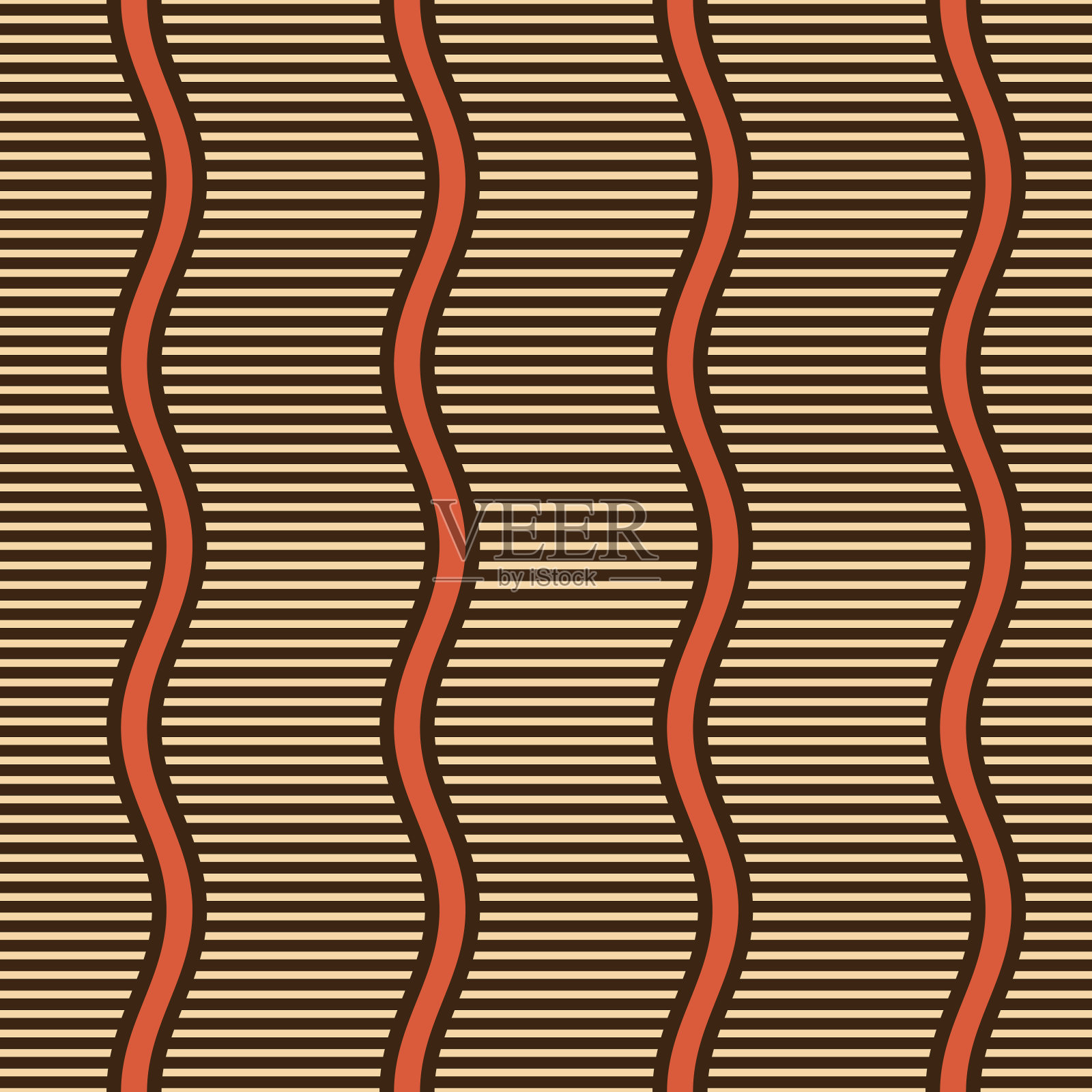 无缝非洲时尚条纹矢量图案。波纹线、条纹线。插画图片素材