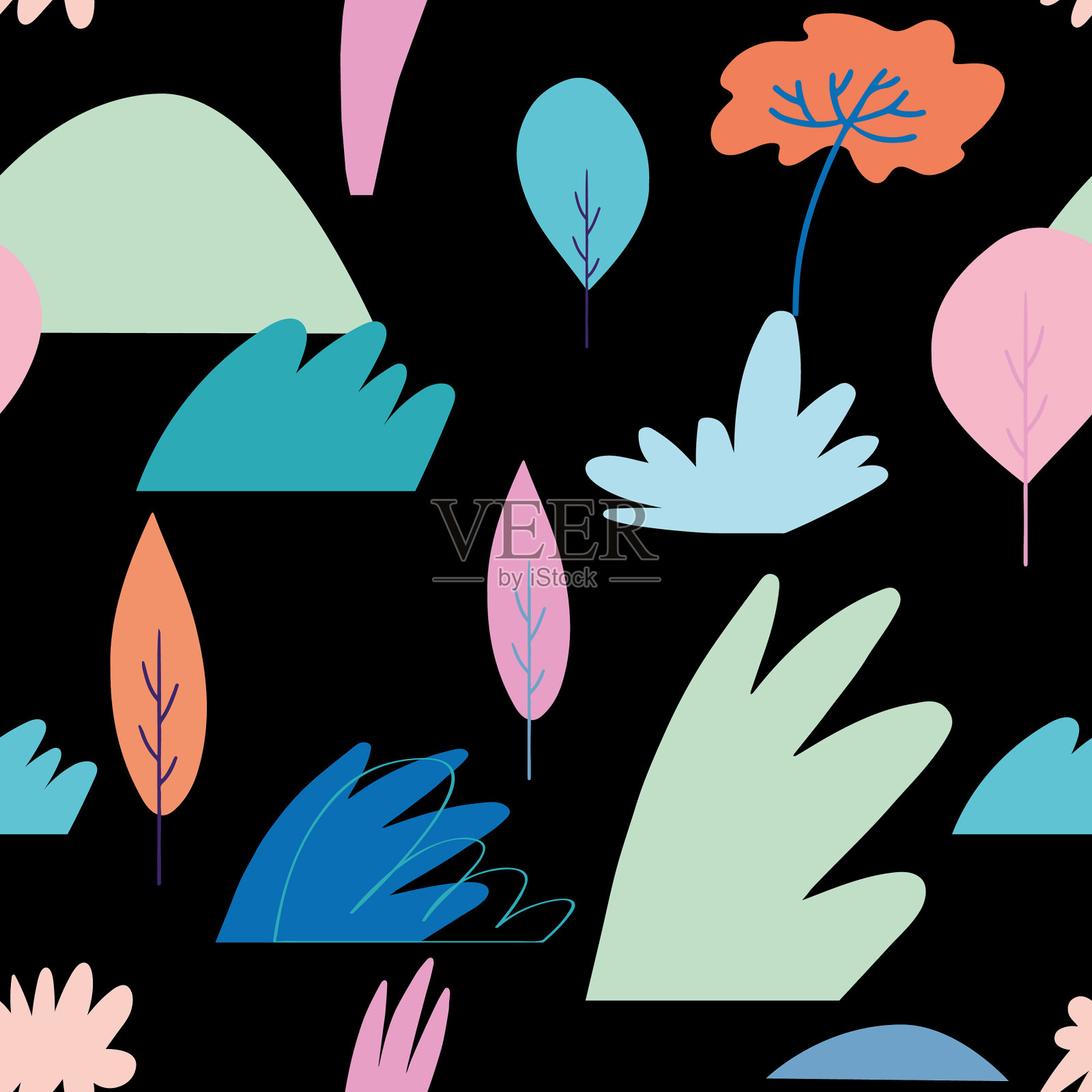 涂鸦写生户外图案现代无缝插画图片素材