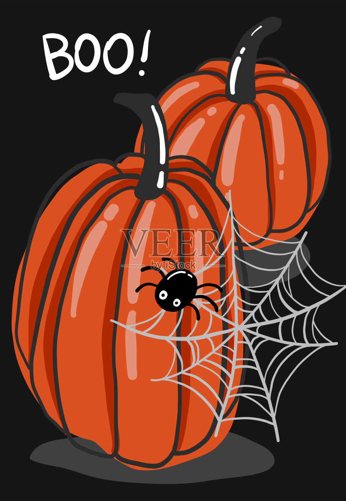 万圣节南瓜贺卡，矢量插图eps 10插画图片素材