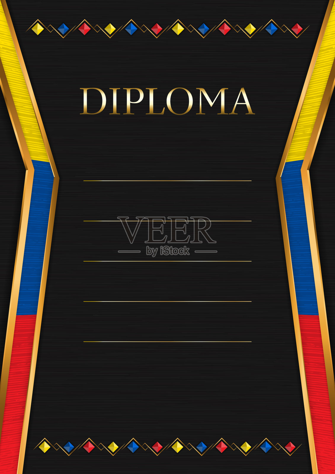 垂直框架和边界与厄瓜多尔国旗插画图片素材