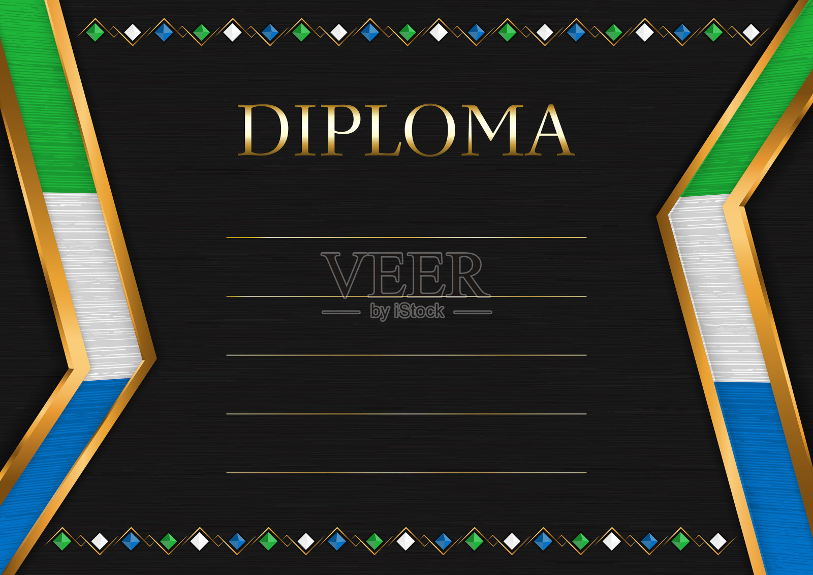 框架和边界与塞拉利昂国旗插画图片素材