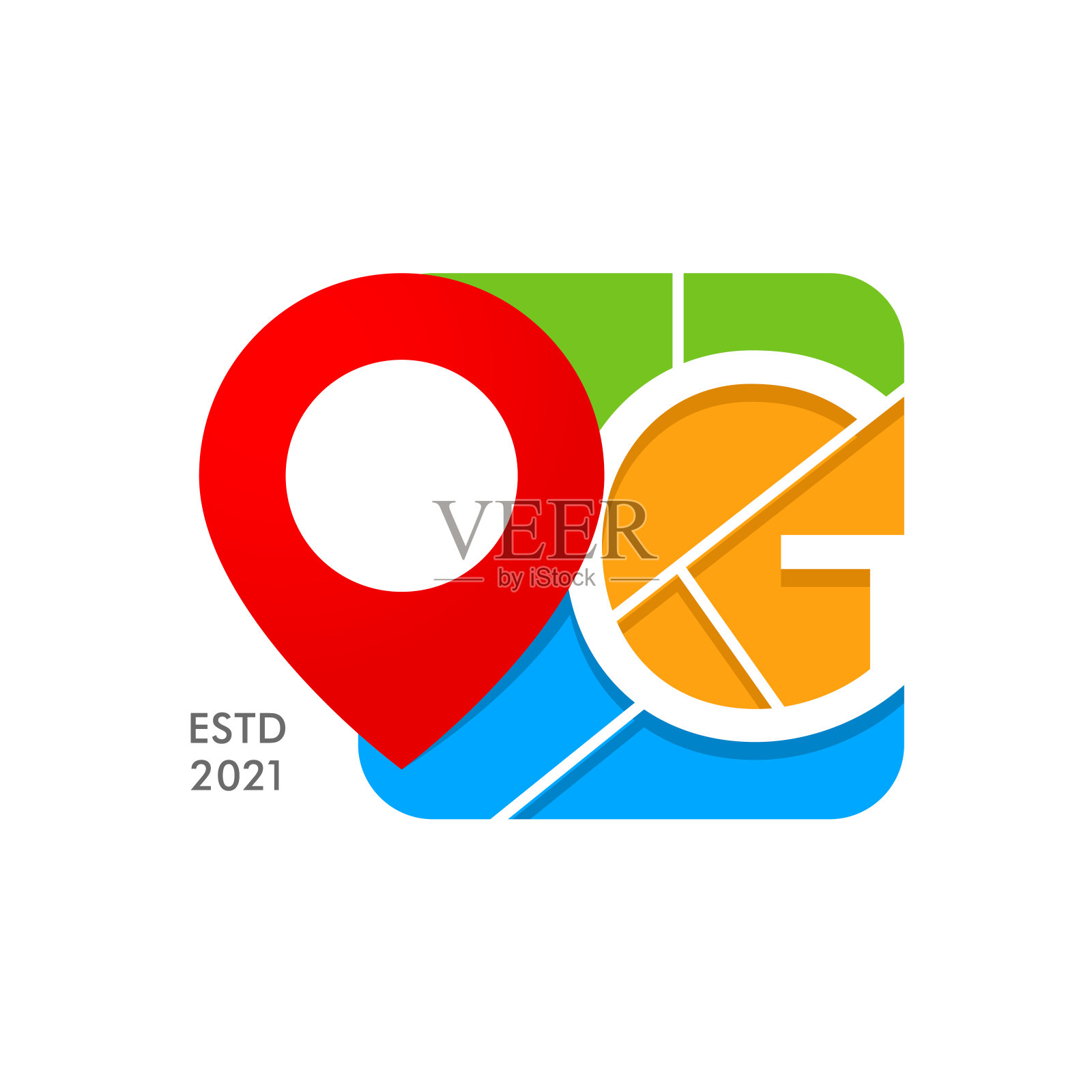 初始G城市地图插画图片素材