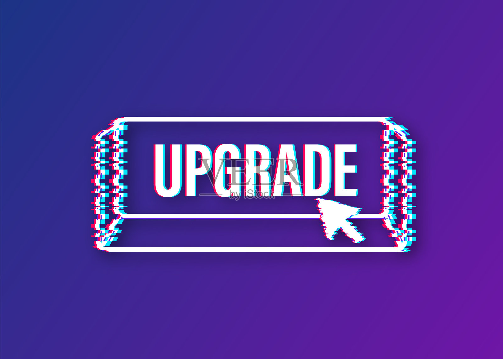 升级蓝色方块按钮故障图标插画图片素材