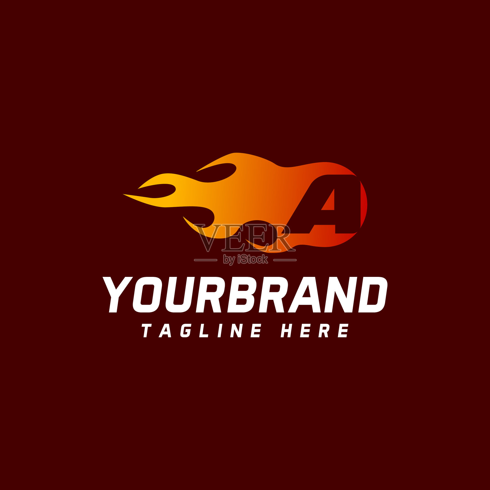 一种标识设计用火字标识字母插画图片素材