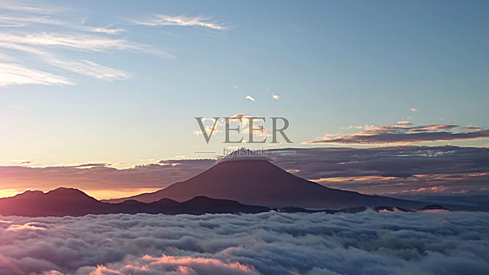 富士山的日出照片摄影图片