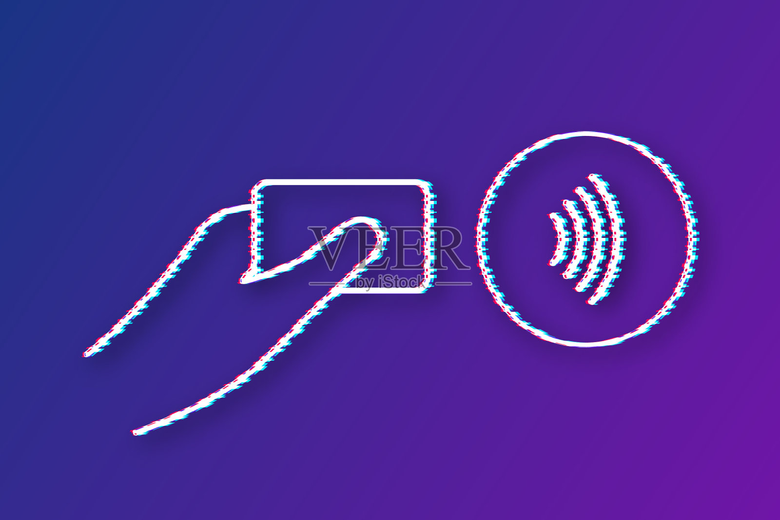 非接触式无线支付标志标志故障图标插画图片素材