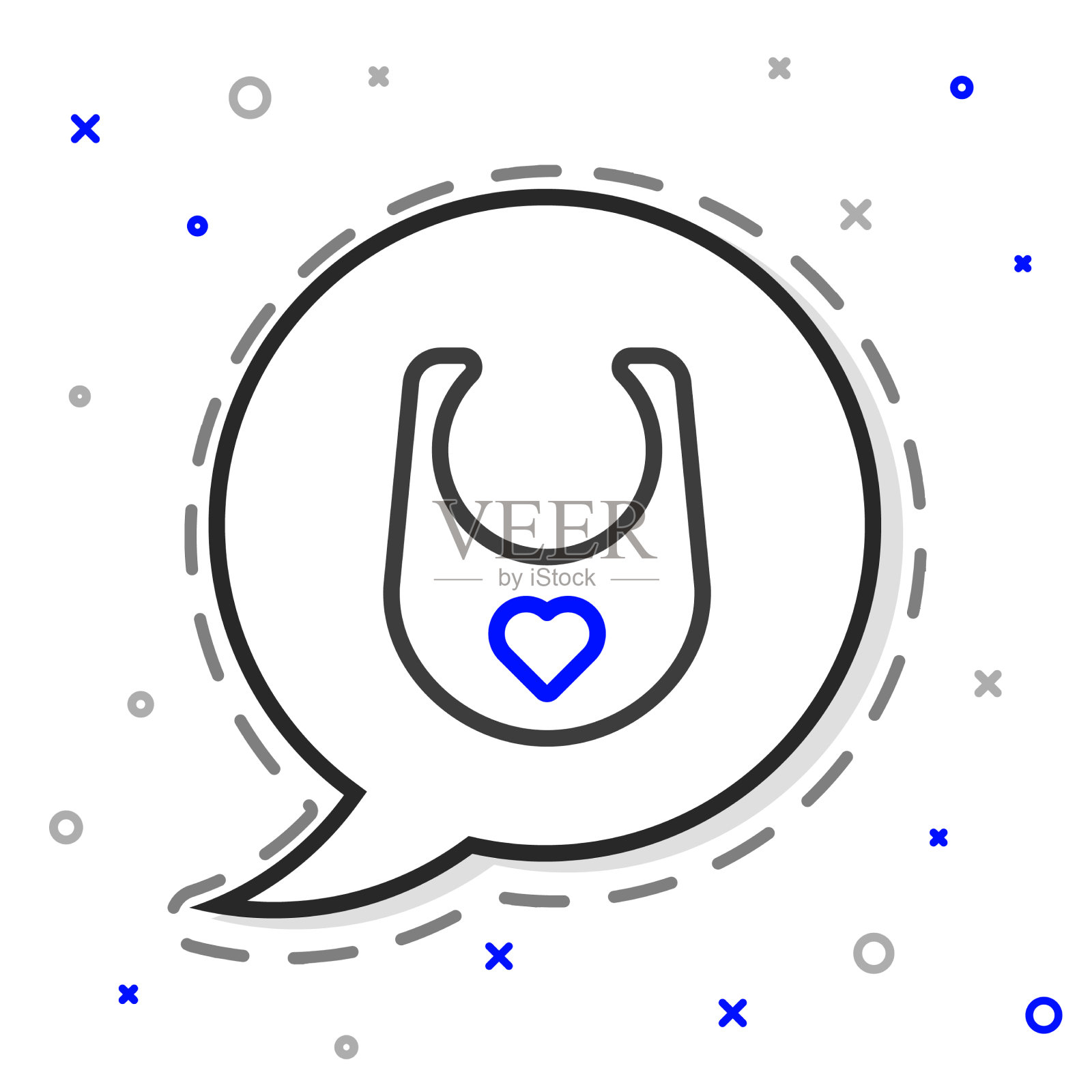 线婴儿围嘴图标孤立在白色背景插画图片素材