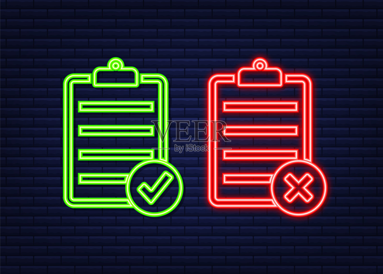 批准和拒绝在文件上的橡胶签名插画图片素材