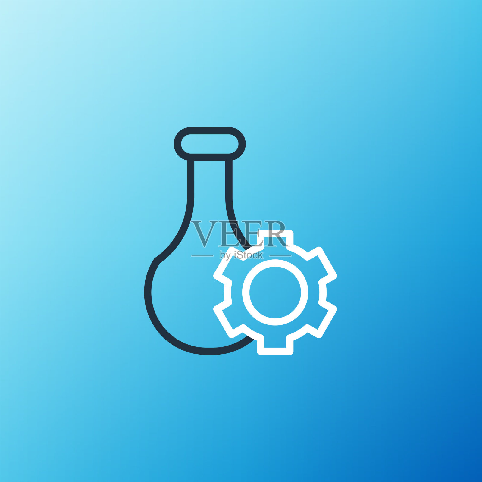 线试管和烧瓶化学实验室试验插画图片素材