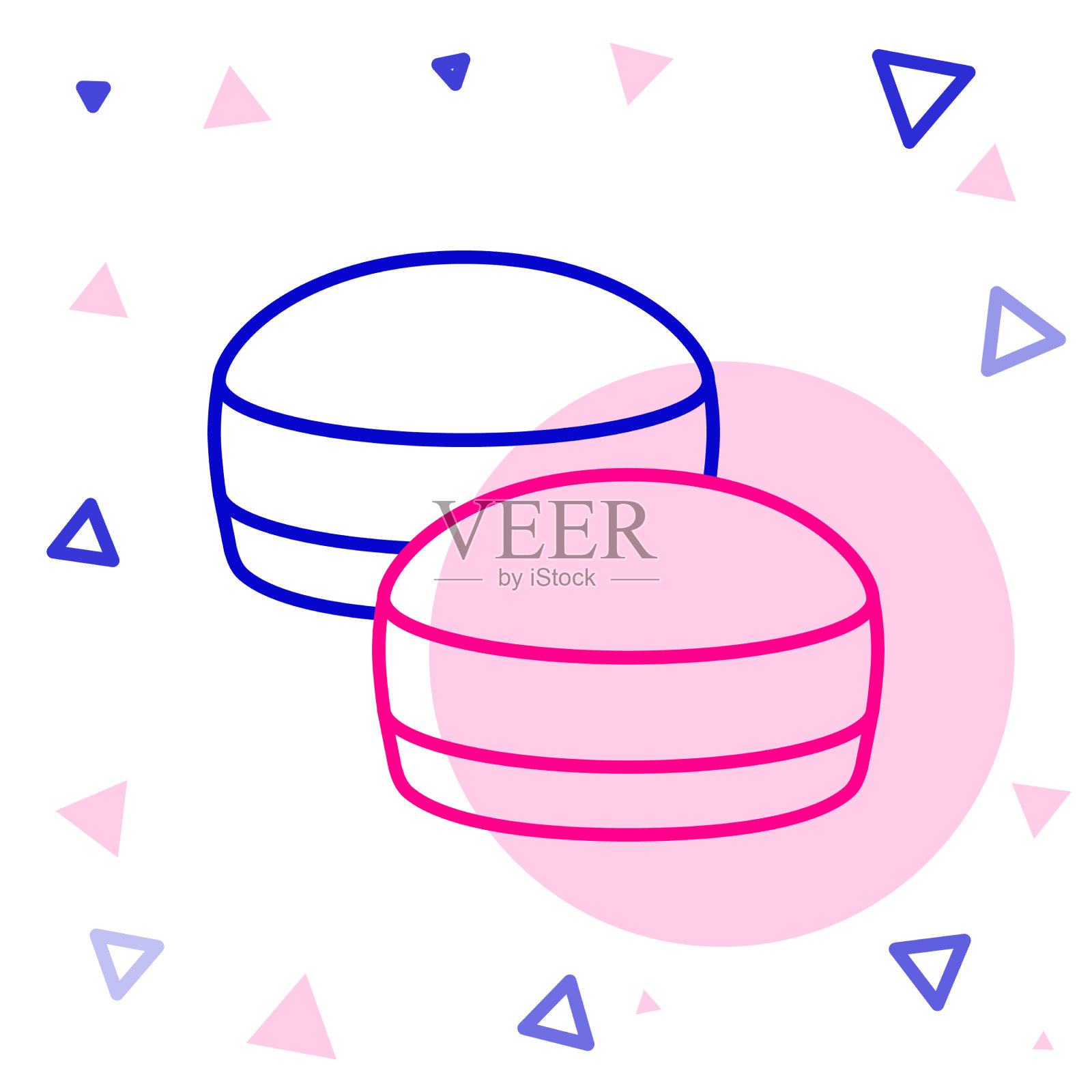 行马卡龙饼干图标孤立在白色插画图片素材