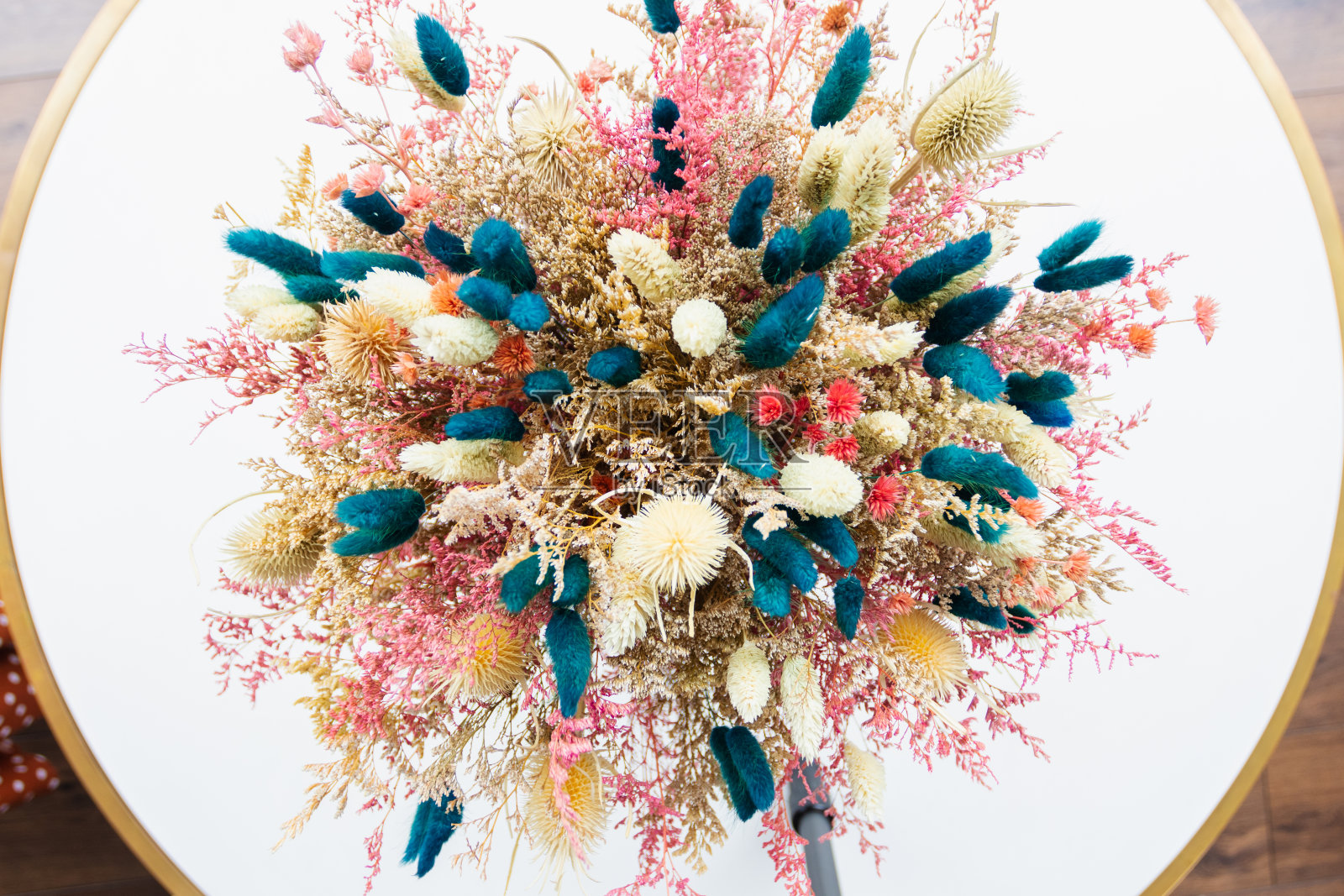 美丽多彩的脱水插花照片摄影图片