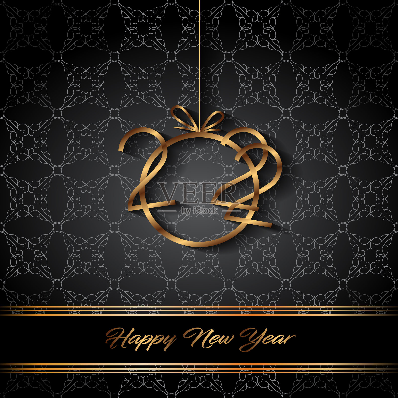 2022年新年快乐背景插画图片素材