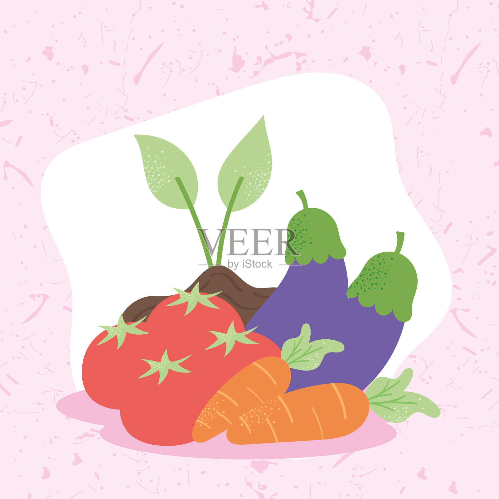 新鲜蔬菜生产插画图片素材