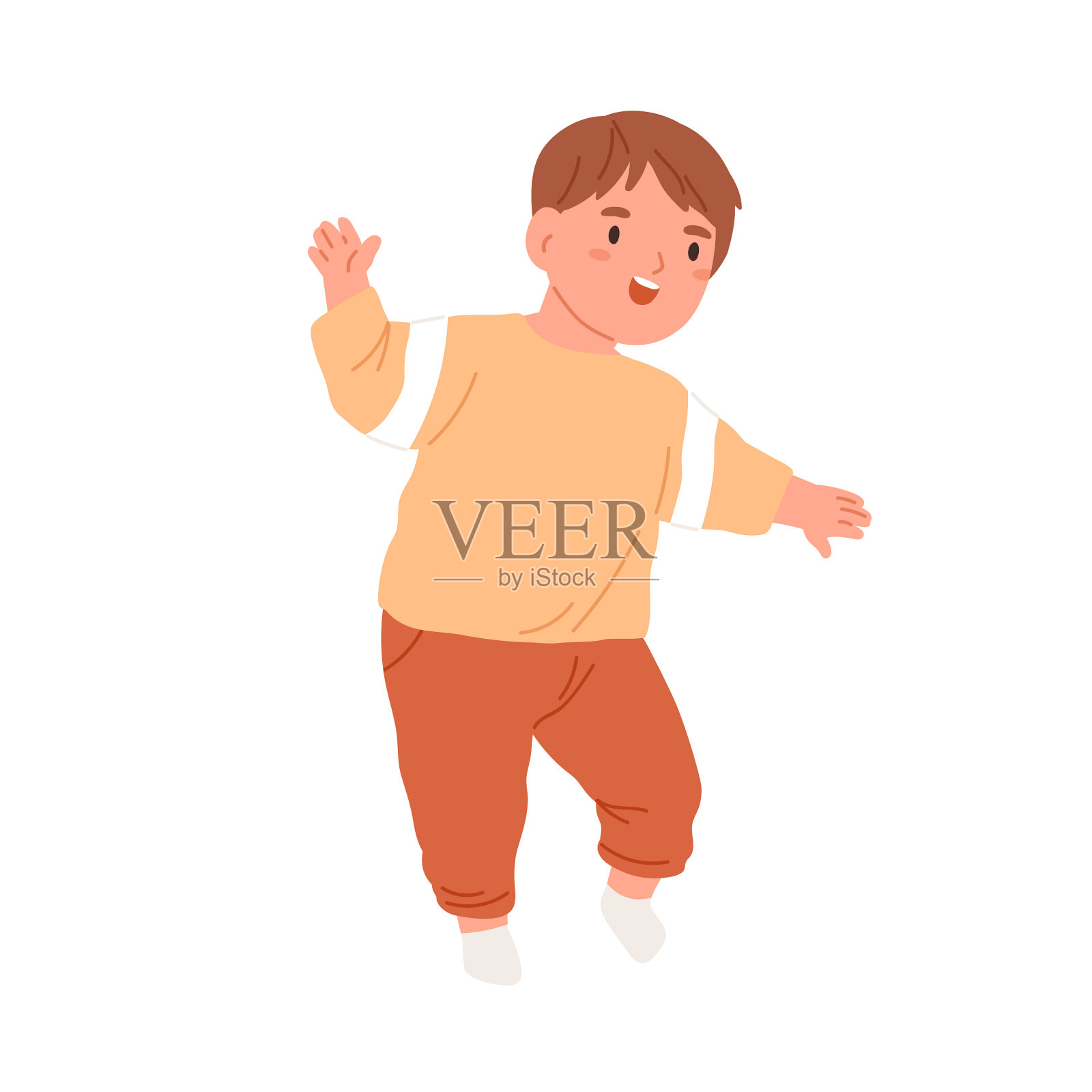 小孩开始走路，快乐的小孩走设计元素图片