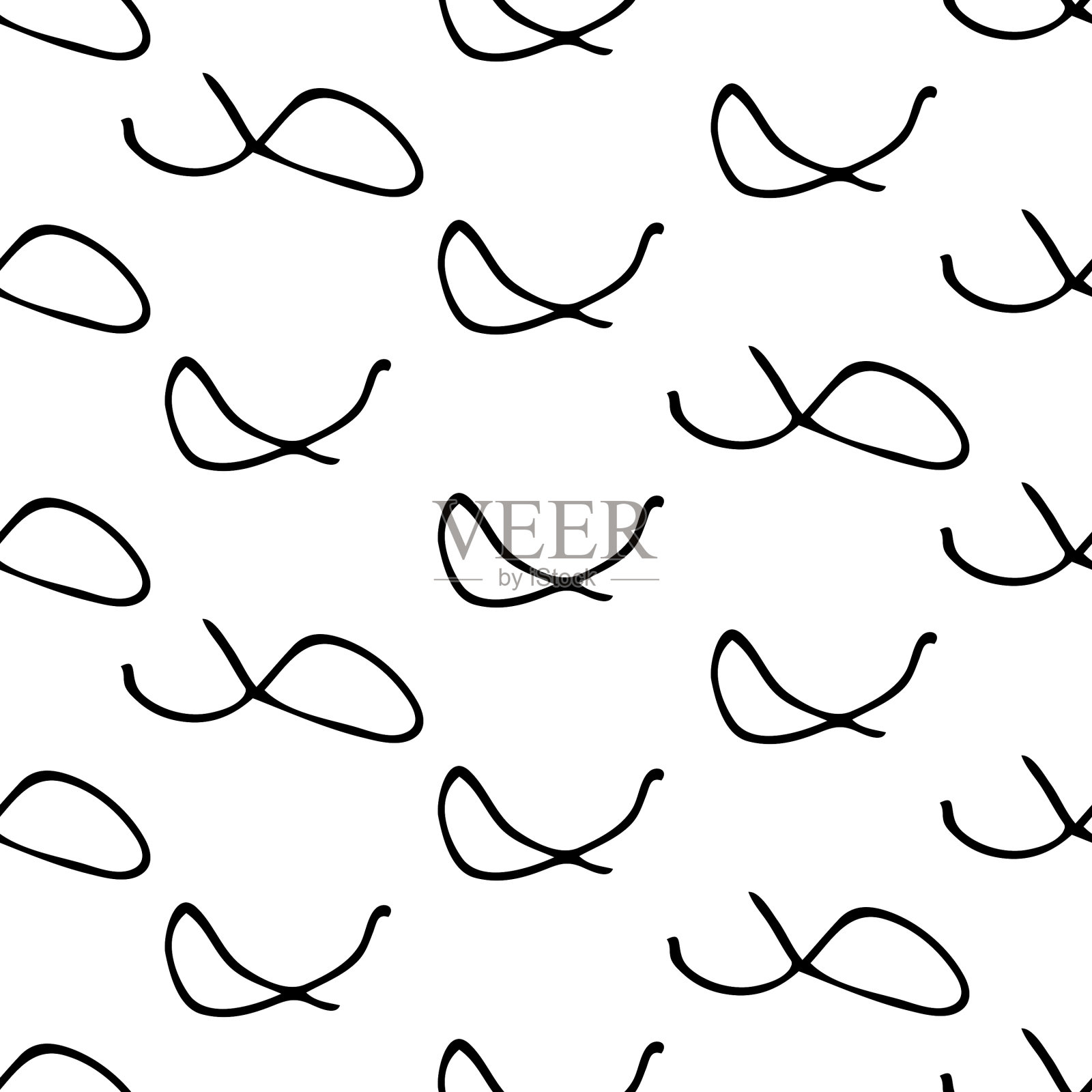 无缝模式与草图，圆形，squiggle插画图片素材