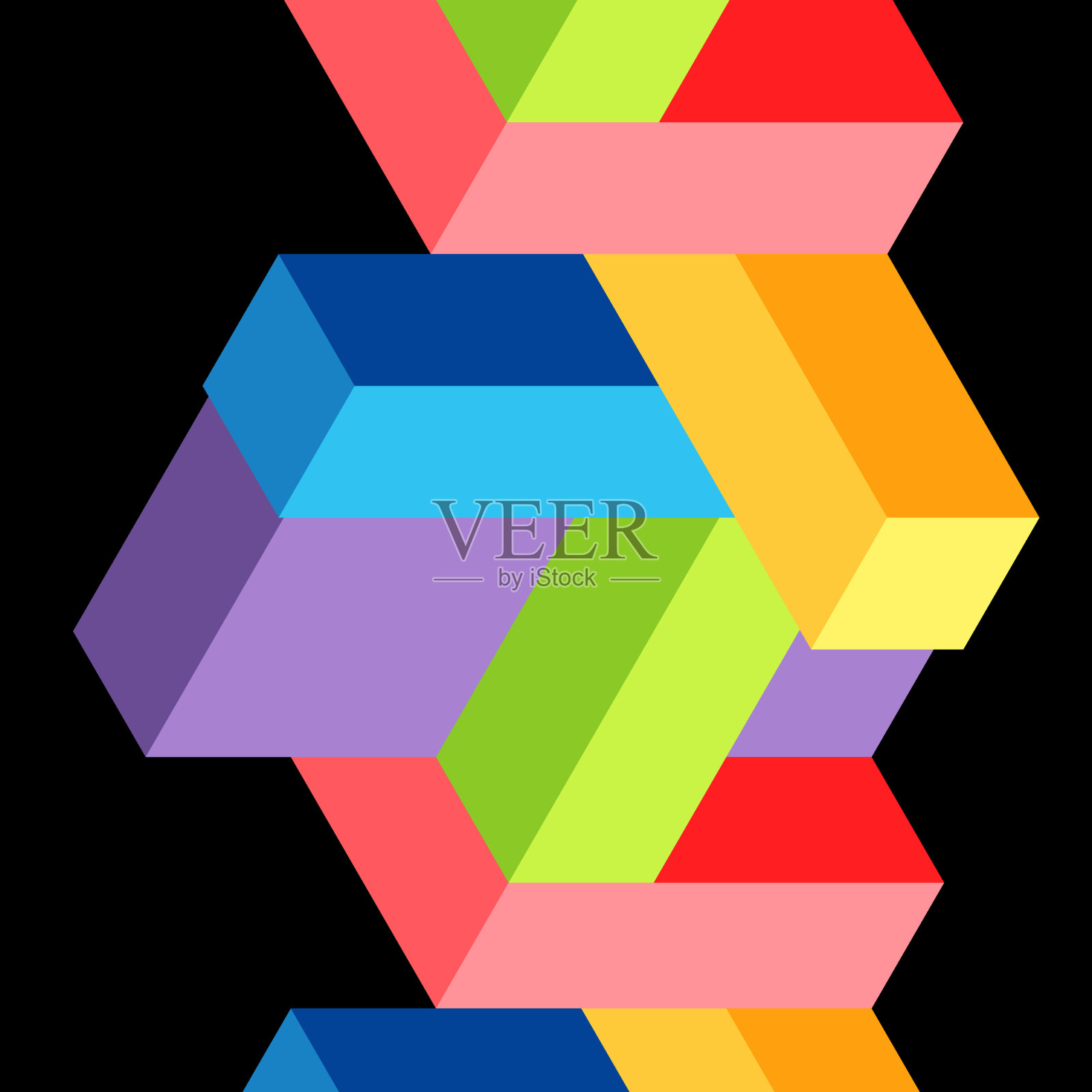 抽象背景三维立方体和立方体元素插画图片素材