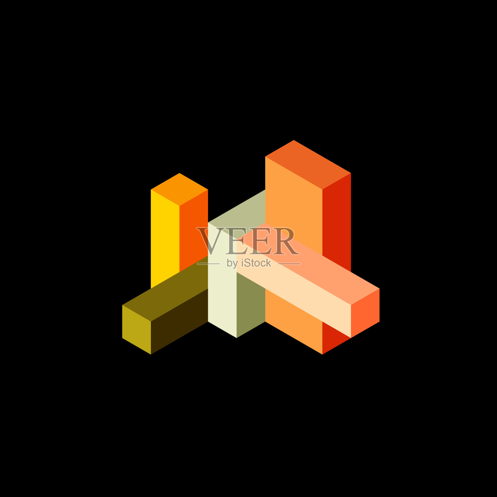 抽象背景三维立方体和立方体元素插画图片素材