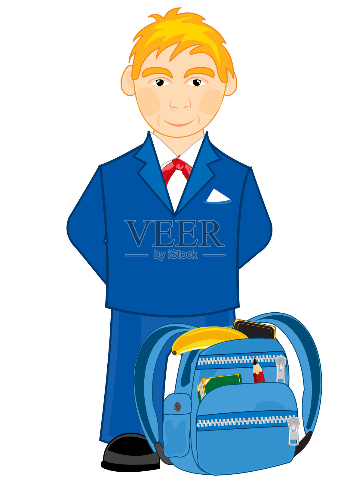 男生男生带着公文包，带着学校的气质插画图片素材