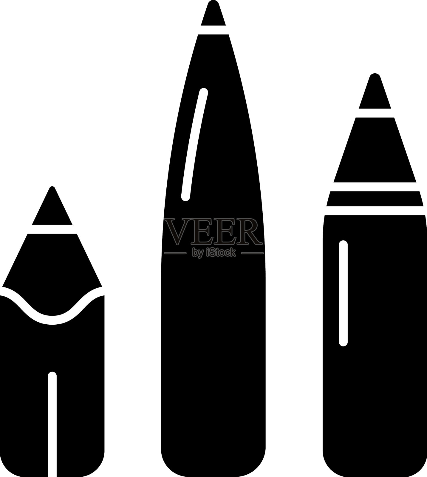 钢笔和铅笔黑色字形图标插画图片素材