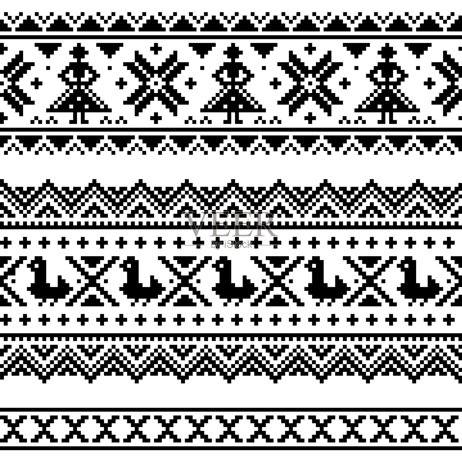 萨米族传统设计拉普兰图案插画图片素材