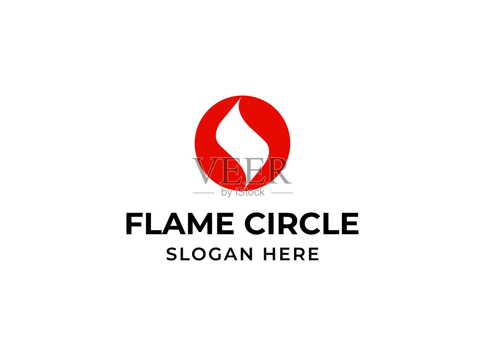 火焰符号在圆形标志火焰标志字插画图片素材