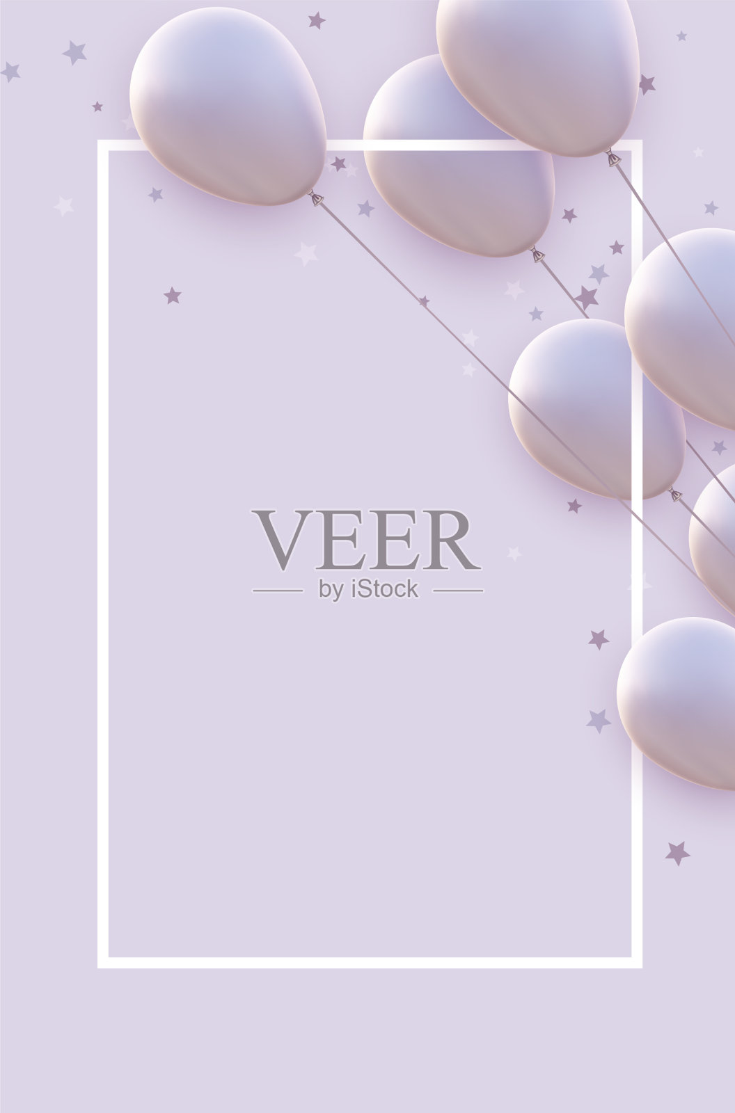 垂直框架与哑光白色气球插画图片素材