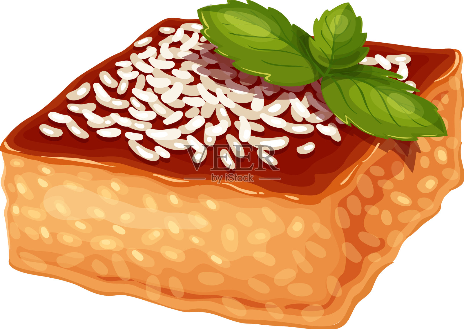 Revani传统土耳其甜点插画图片素材