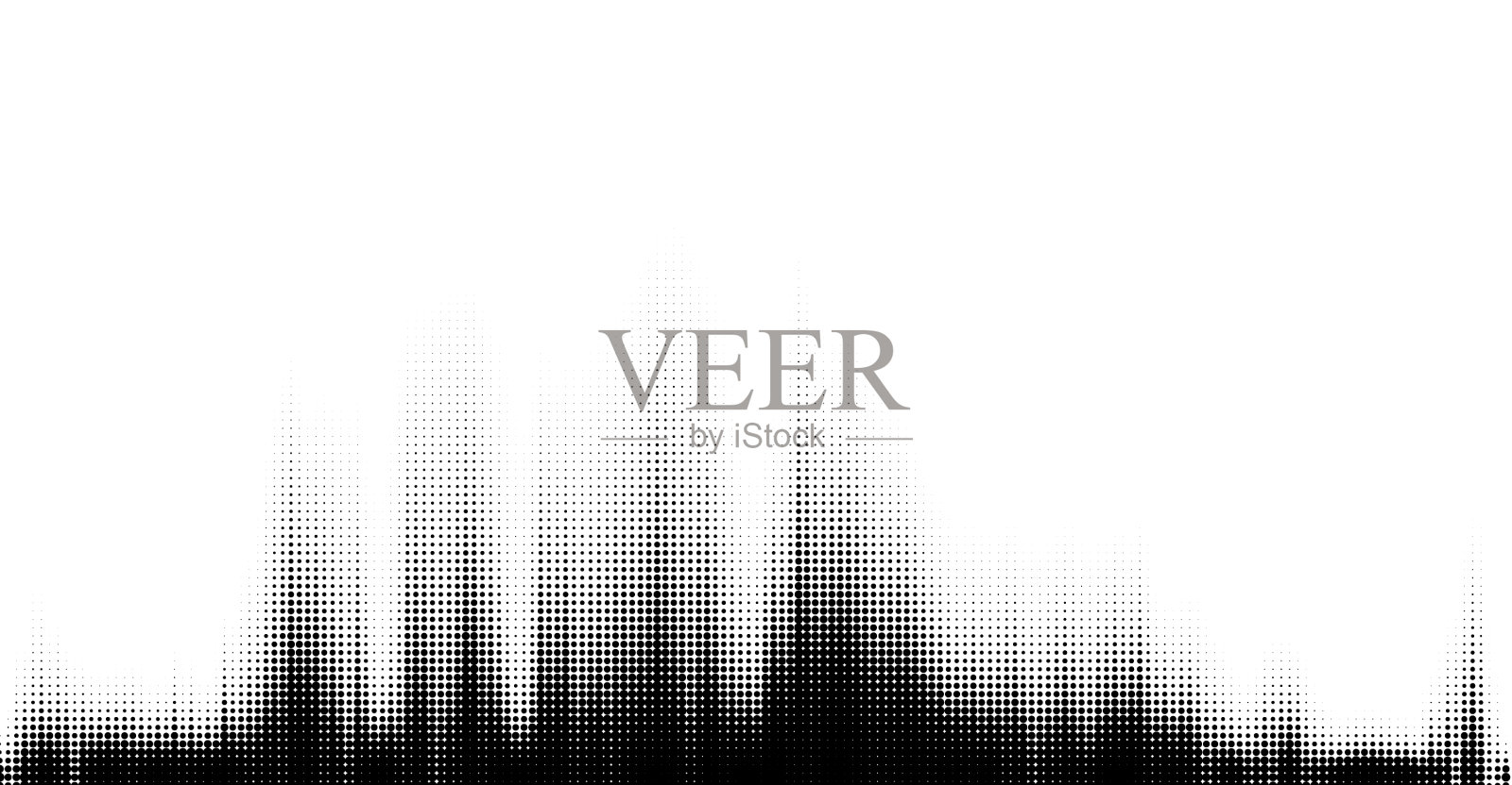 黑白梯度点半色调插画图片素材