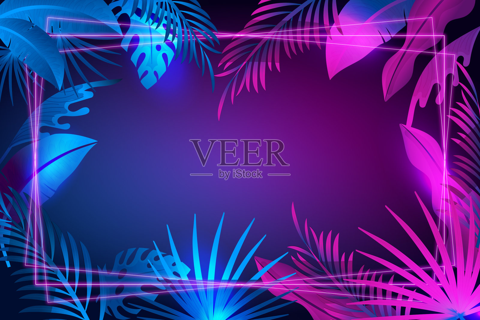 霓虹灯背景现代霓虹灯发光的背景插画图片素材