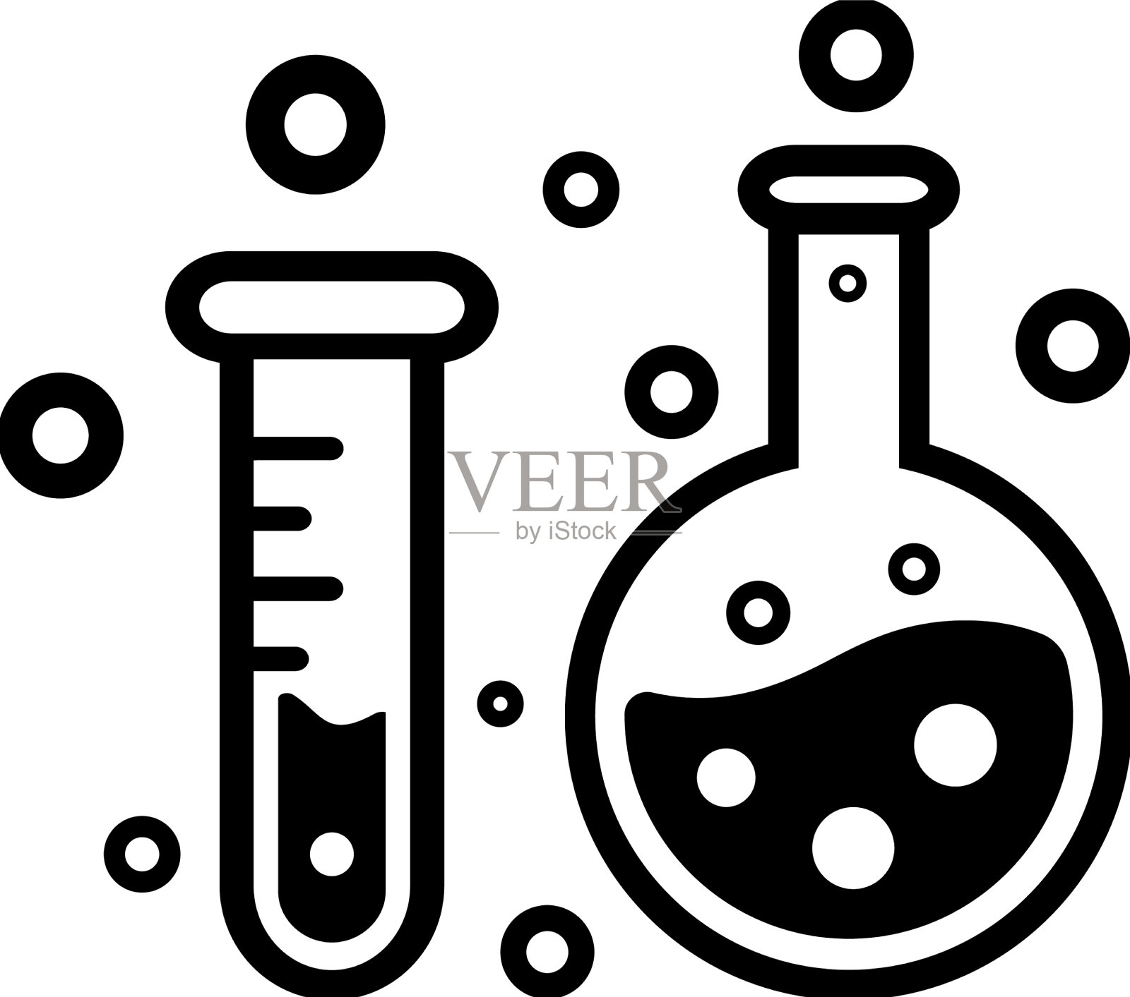 化学玻璃研究图标黑色设计插画图片素材