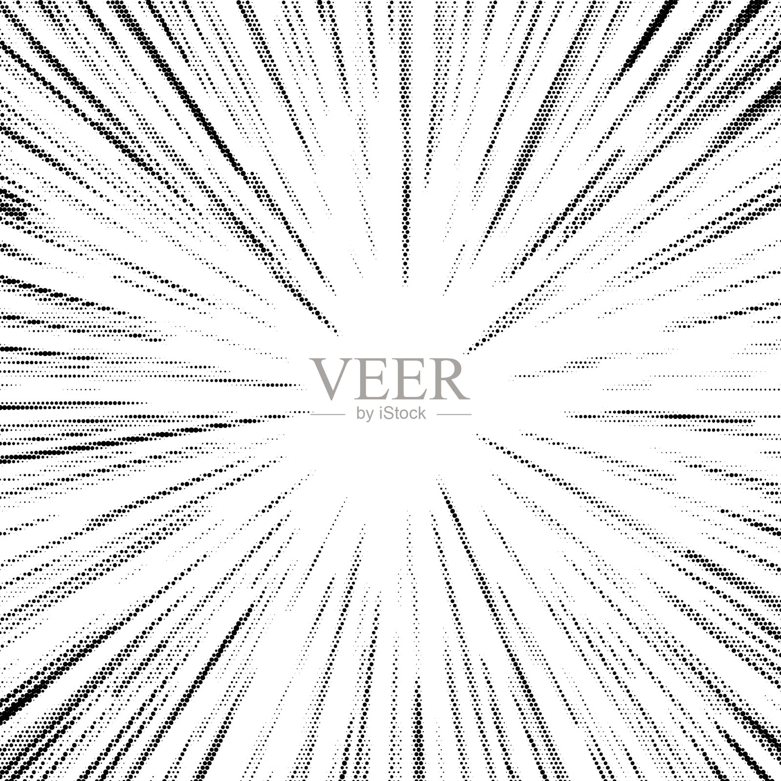 抽象的黑色半色调星形或太阳射线插画图片素材