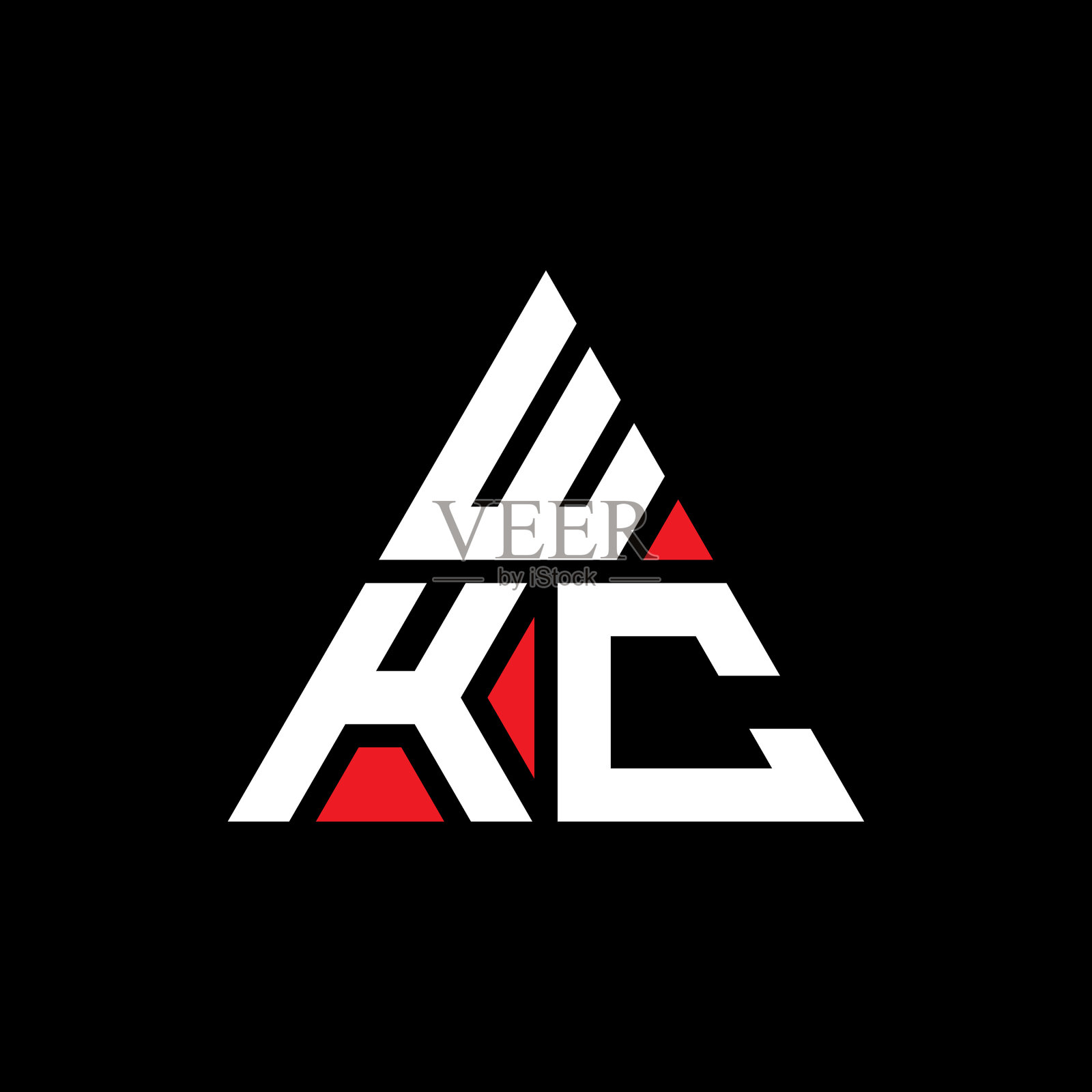 WKC三角形字母标志设计与三角形插画图片素材