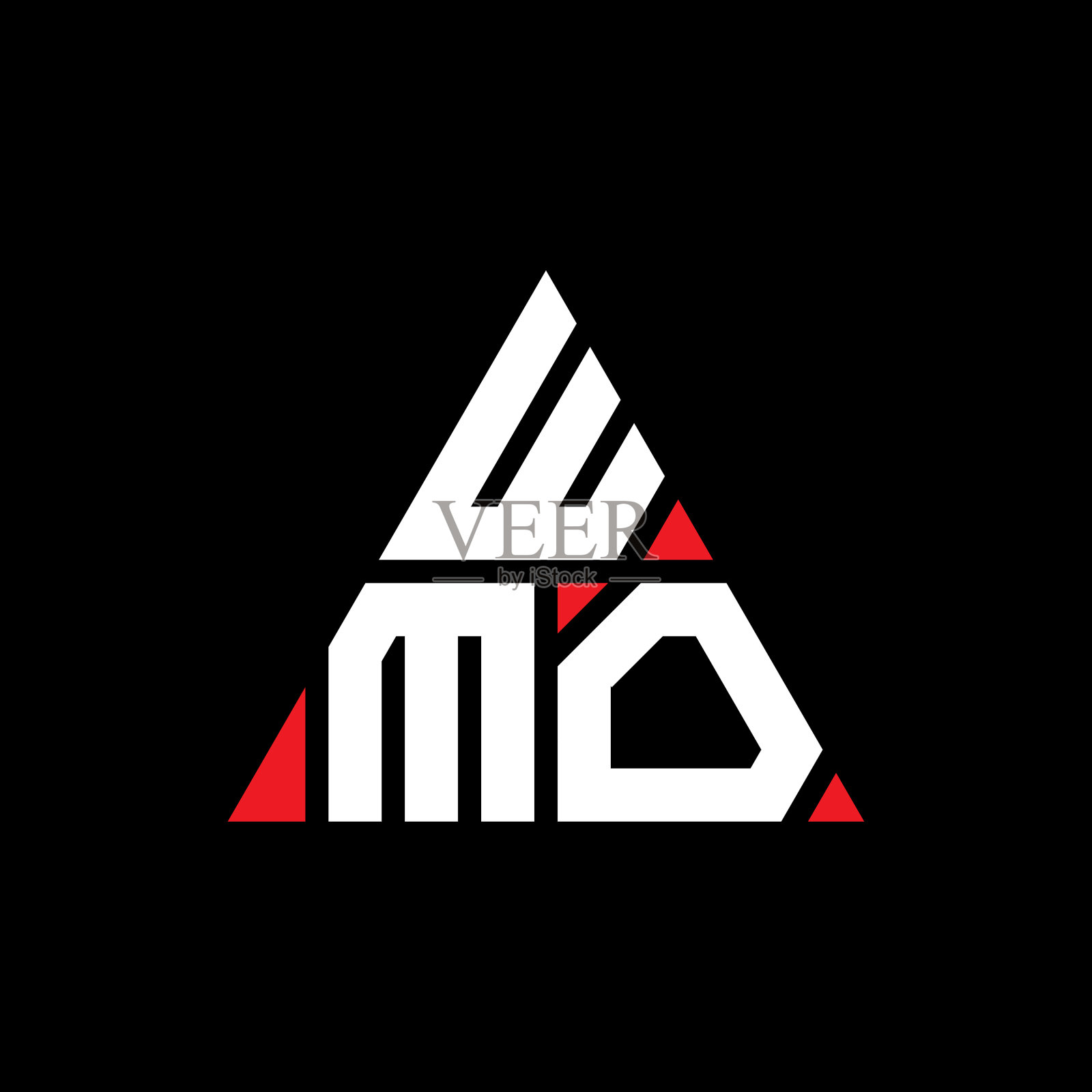 Wmo用三角形字母设计的标志插画图片素材