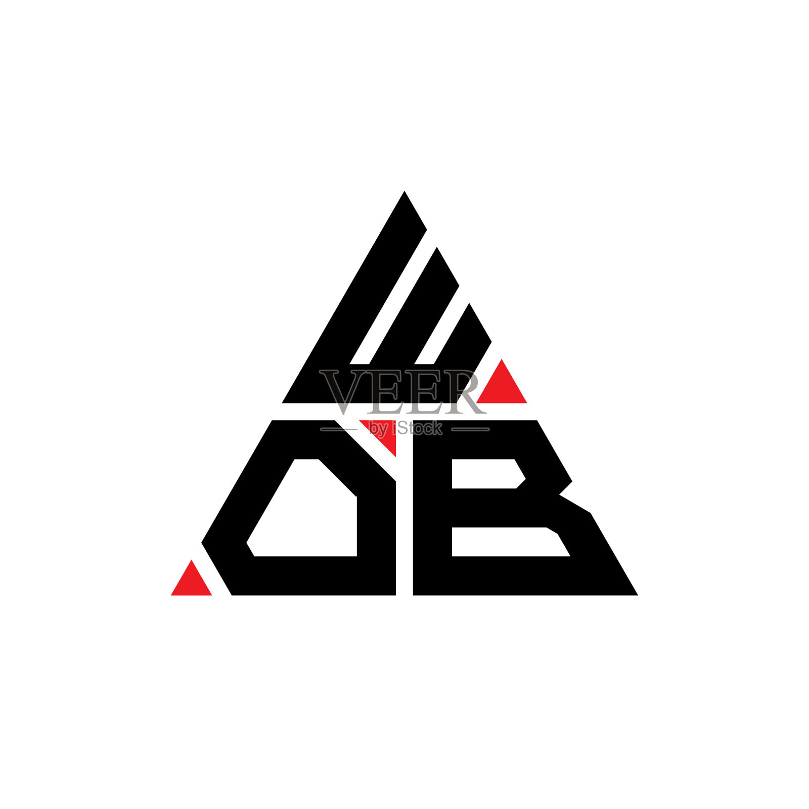 Wob三角形字母标志设计用三角形插画图片素材