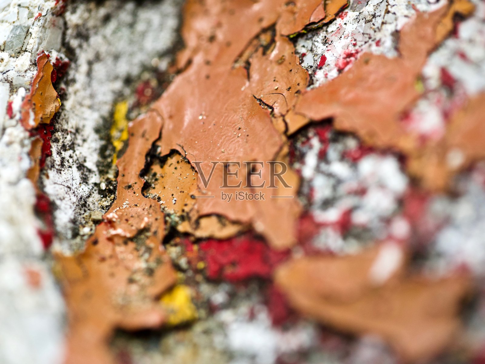 橙色油漆开裂剥落照片摄影图片