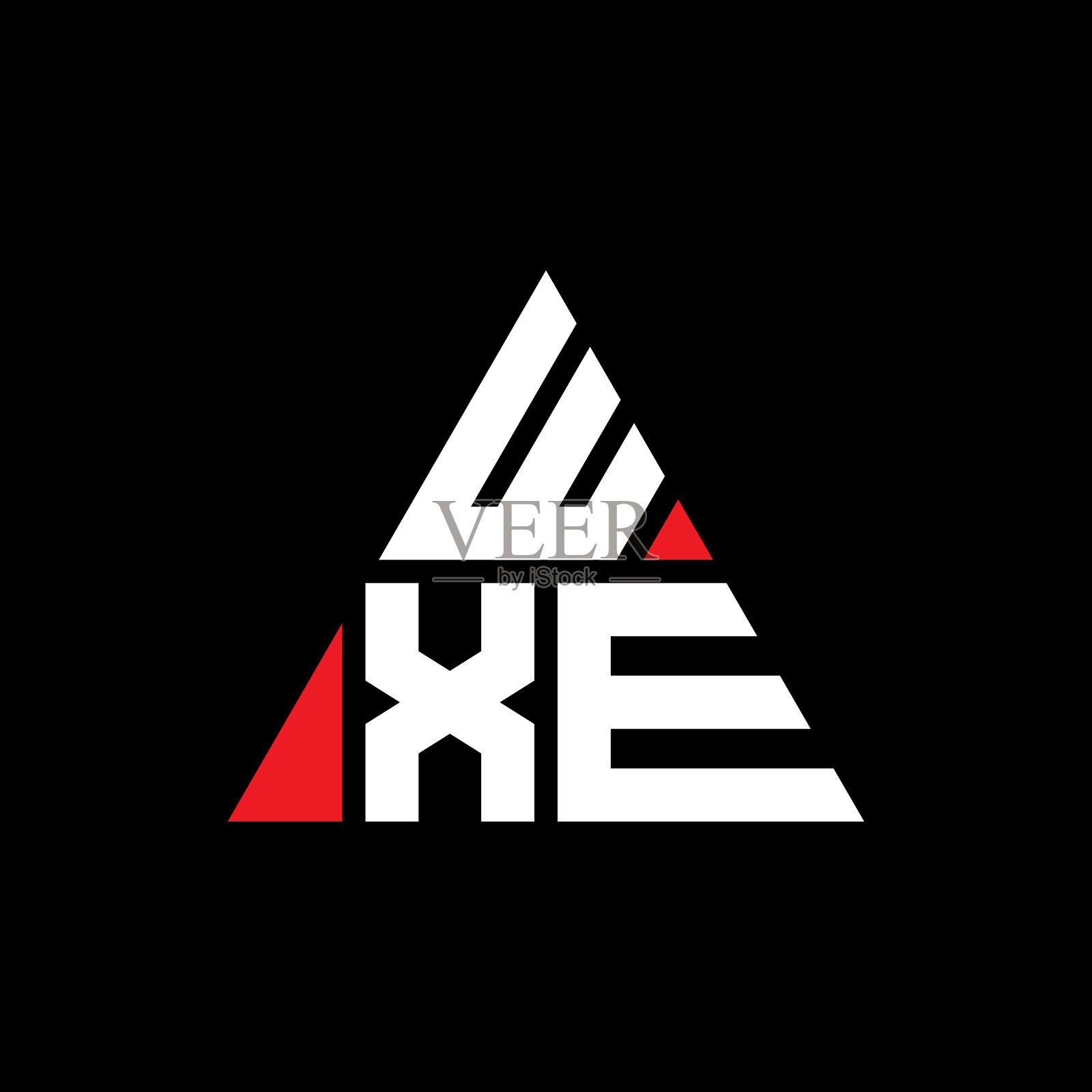 Wxe三角形字母标志设计与三角形插画图片素材