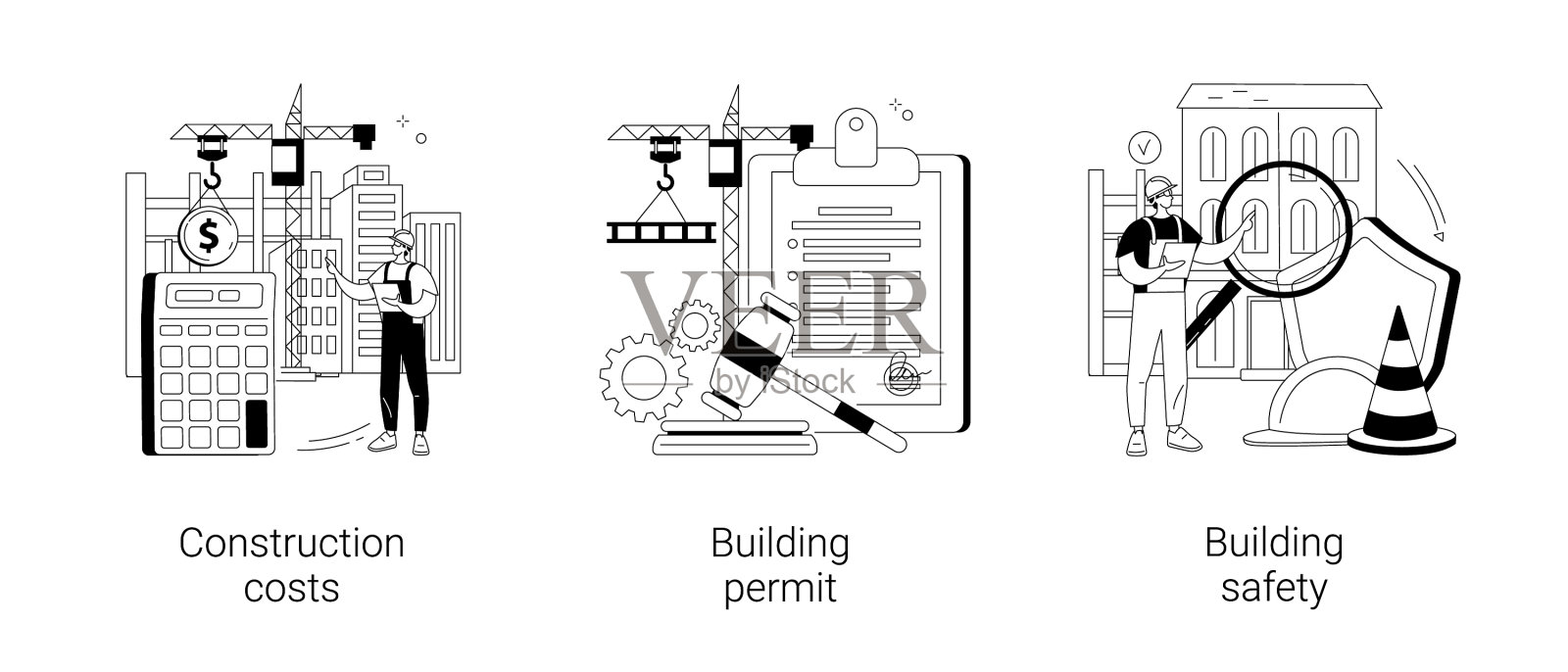 建筑业务抽象概念插画图片素材