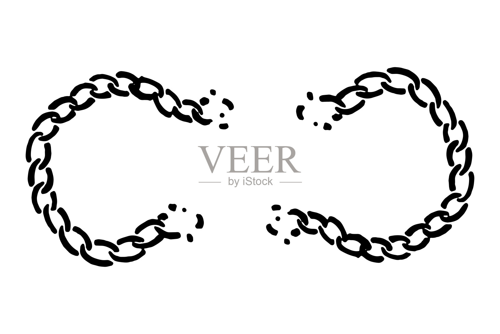 断链图标，标志，符号孤立在白色背景上。矢量图插画图片素材