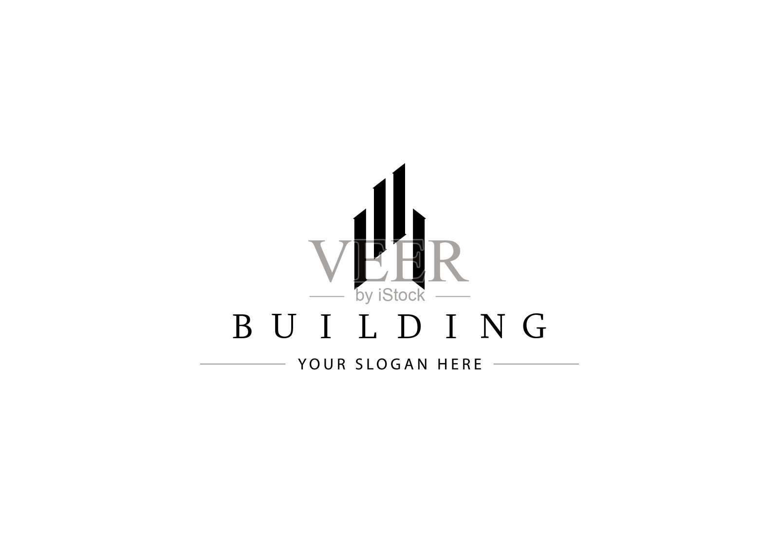 建筑与施工标志设计。插画图片素材