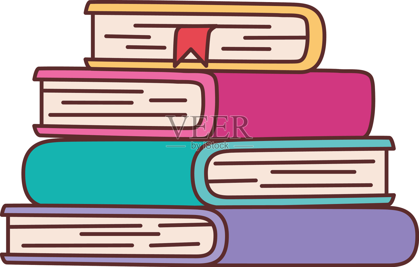 堆栈的教科书插画图片素材