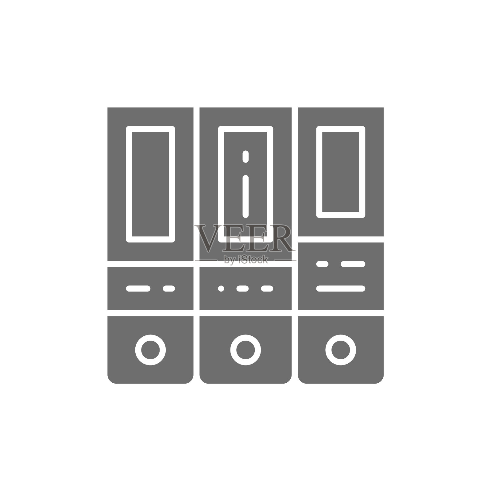 办公文件夹arch文件灰色图标插画图片素材